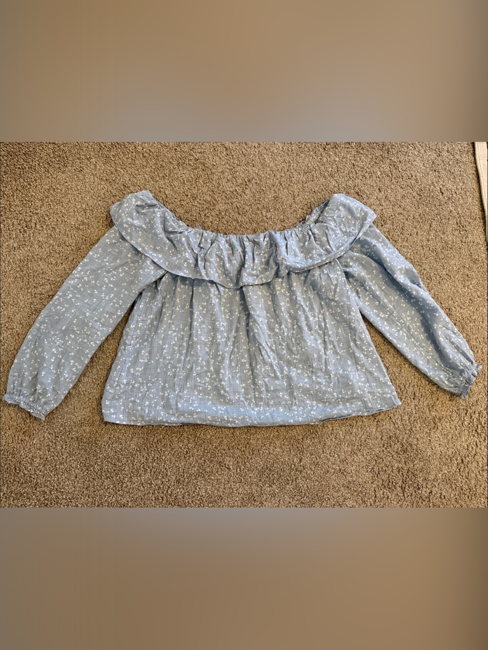 a.n.a Light Blue Floral Off-Shoulder Top